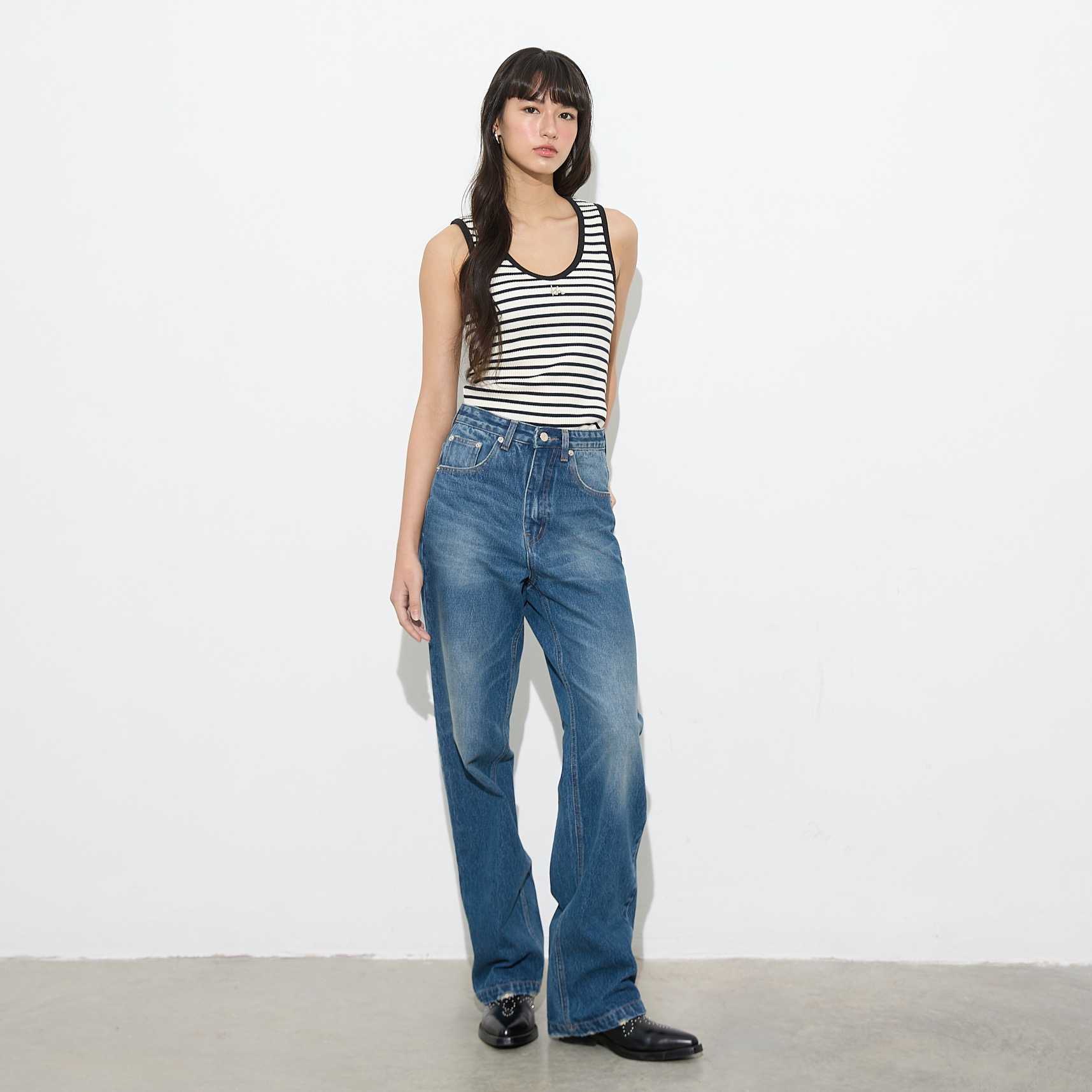 WAFFLE DENIM PANTS (Midnight Blue)