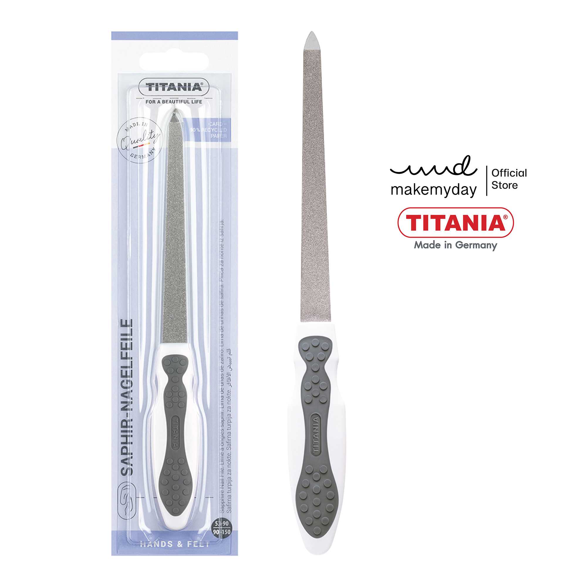 TITANIA ตะไบเล็บ ซัฟไฟร์ แบบสองด้าน (หยาบและละเอียด) ด้ามจับถนัดมือ ขนาด 20 cm นำเข้าจากเยอรมัน