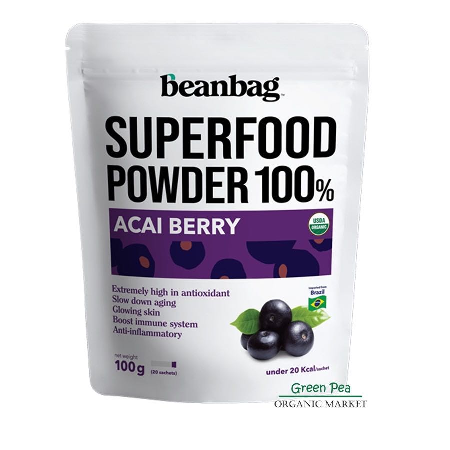 BEANBAG  Acai berry powder อาซาอิเบอร์รี่   100g(ซอง 5g. x 20 ซอง)