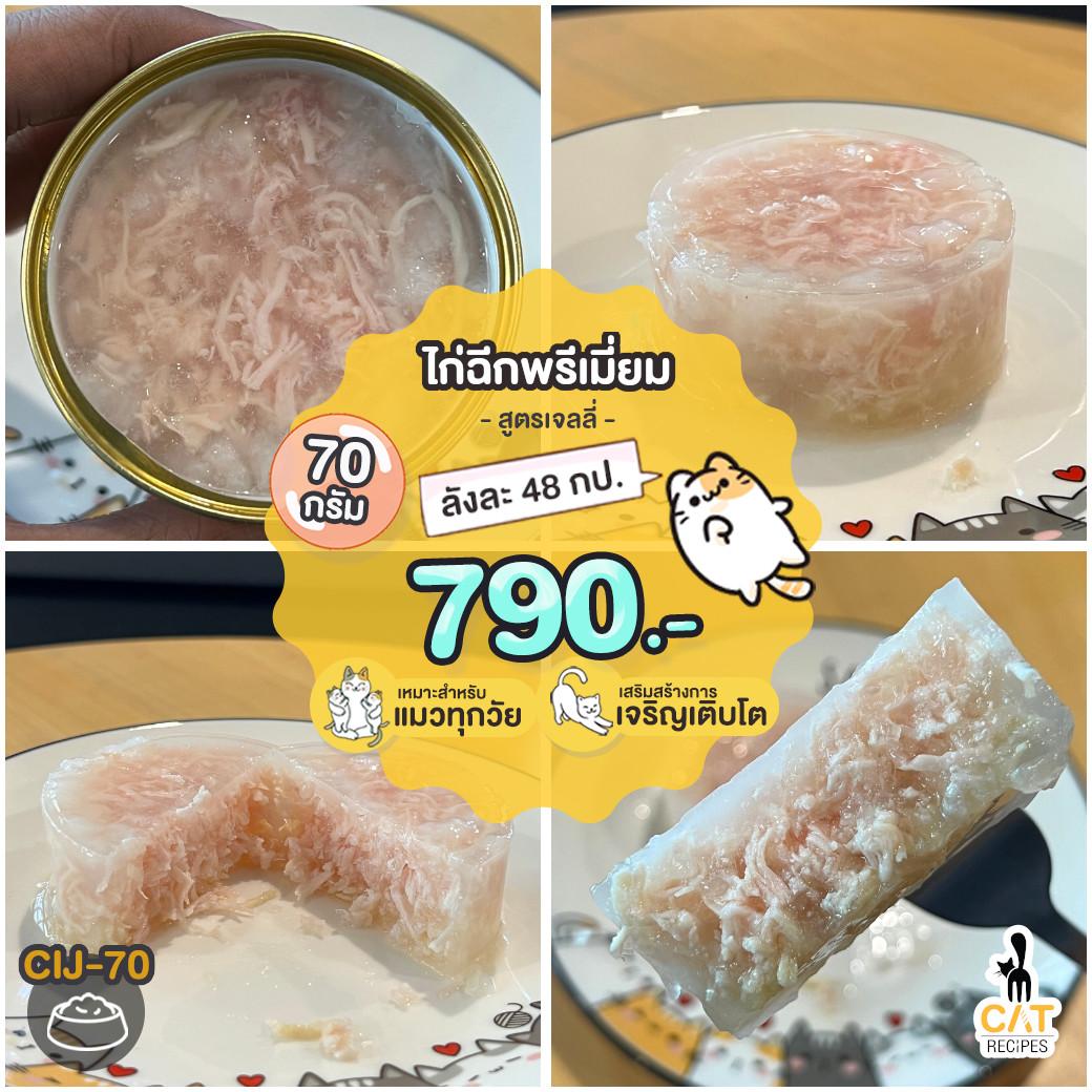 🌟 ส่งฟรี อาหารแมว แบรนด์ต่างประเทศ CIJ-70 เนื้อไก่ฉีกผสมข้าวในเจลลี่ ขนาด 70g