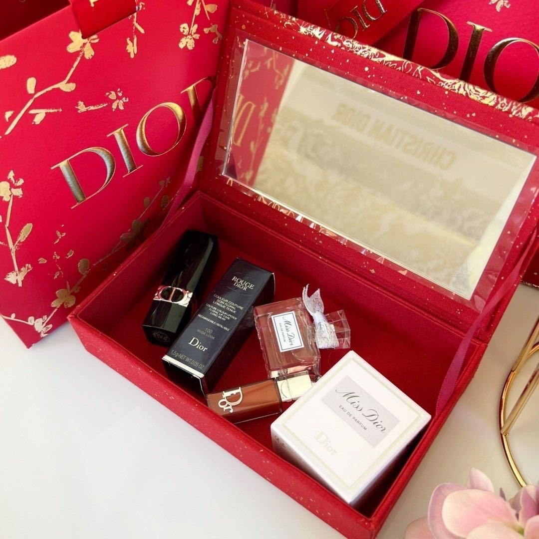 Dior Miniature Set : Perfume Lipstick & Lip Gloss Chinese New Year Collection