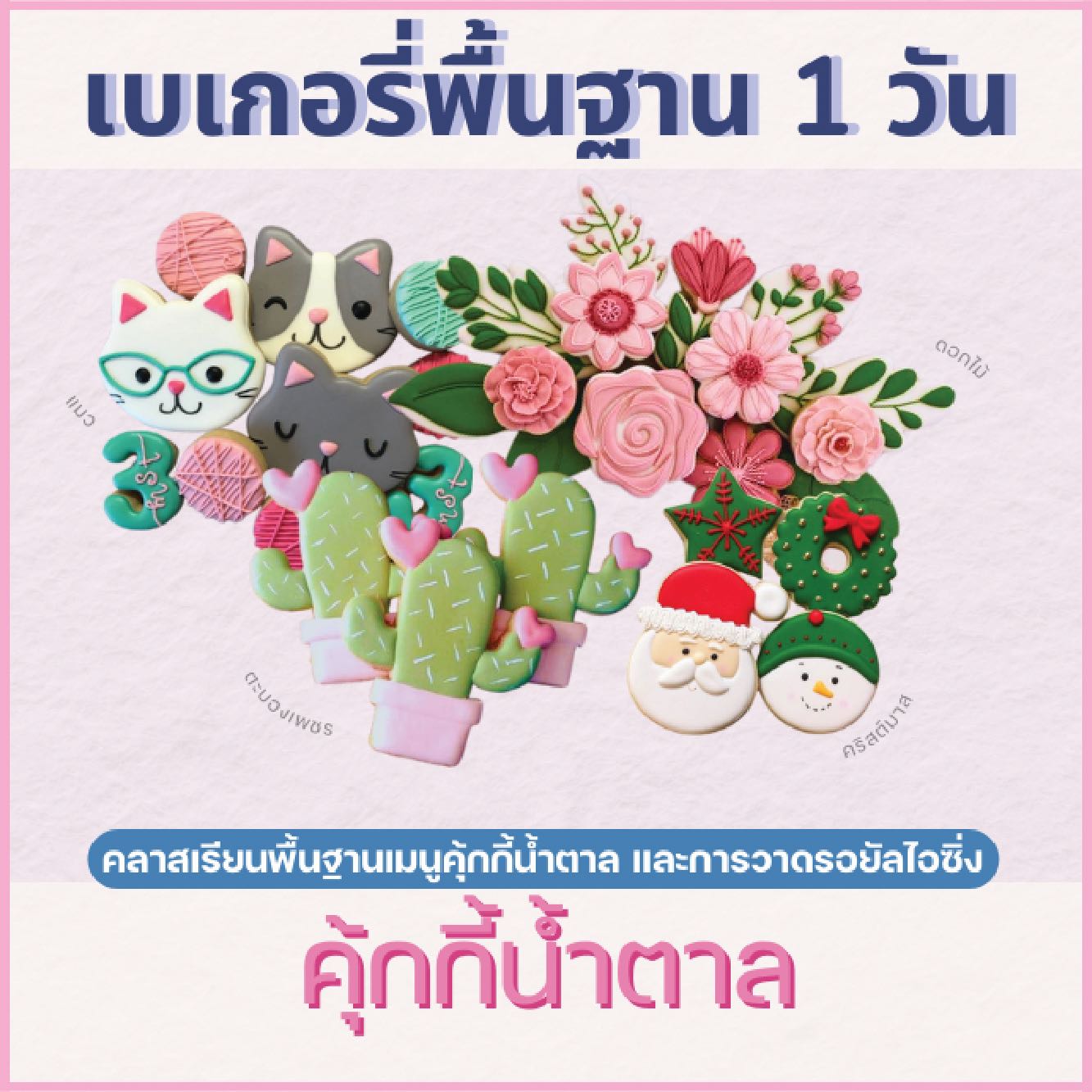 คลาสปฎิบัติไพรเวท : หลักสูตรคุกกี้น้ำตาล ICING COOKIE
