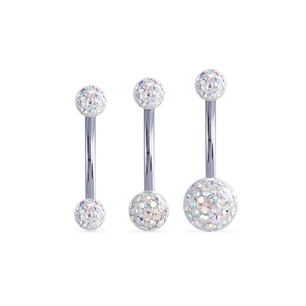 Piercingroom by Jay จิวสะดือ Preomium Preciosa AB Crystal Titanium G23 เกรดการแพทย์ (ราคาต่อชิ้น)