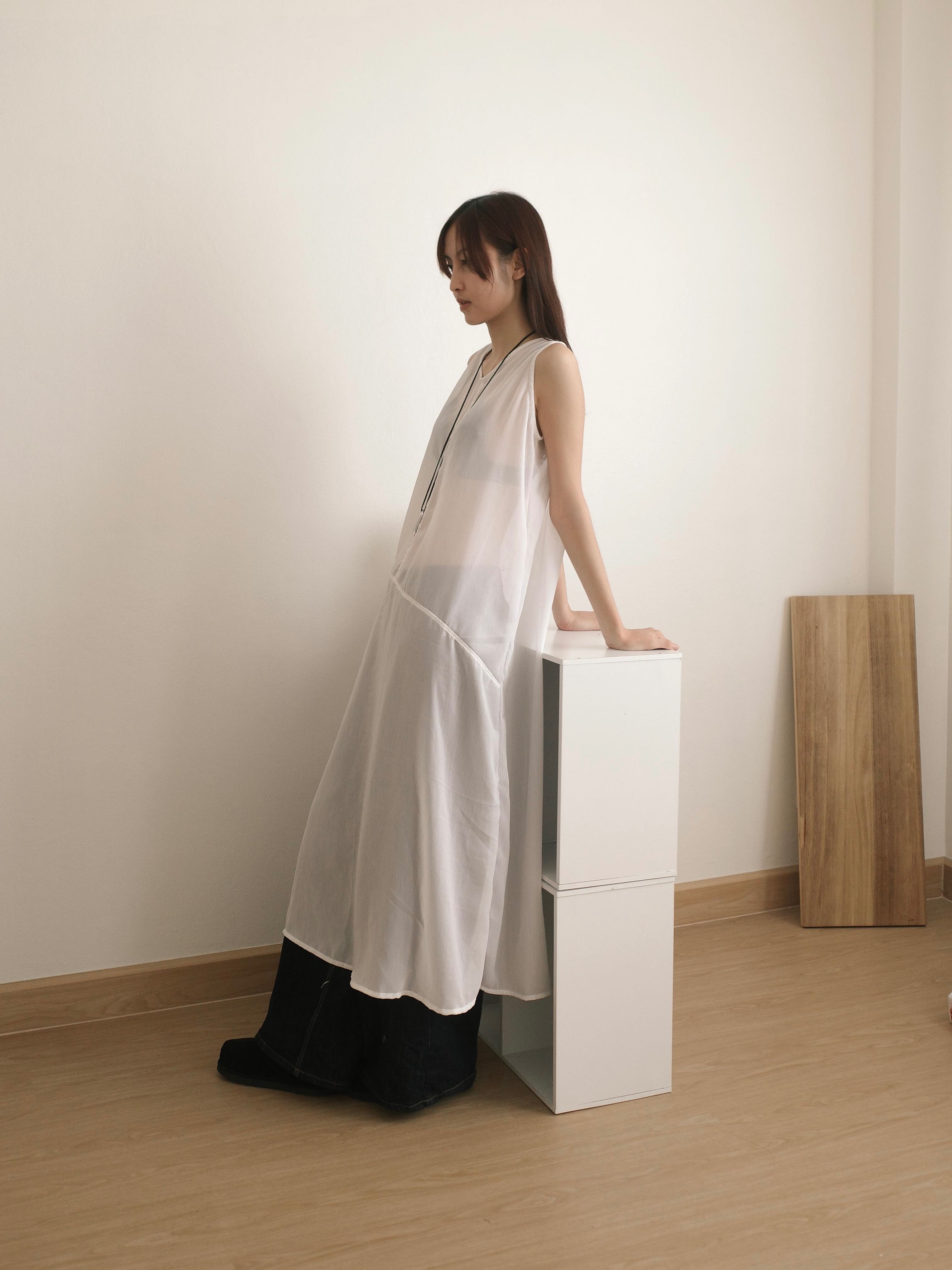 Wool sheer sleeveless dress vol.2