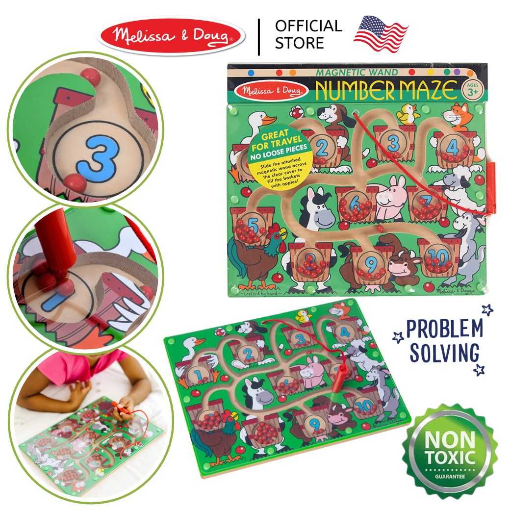 (ของแท้ USA) เกมเขาวงกต ฝึกนับเลข เกมลากแม่เหล็กตัวเลข Melissa & Doug Magnetic Number Maze 2280