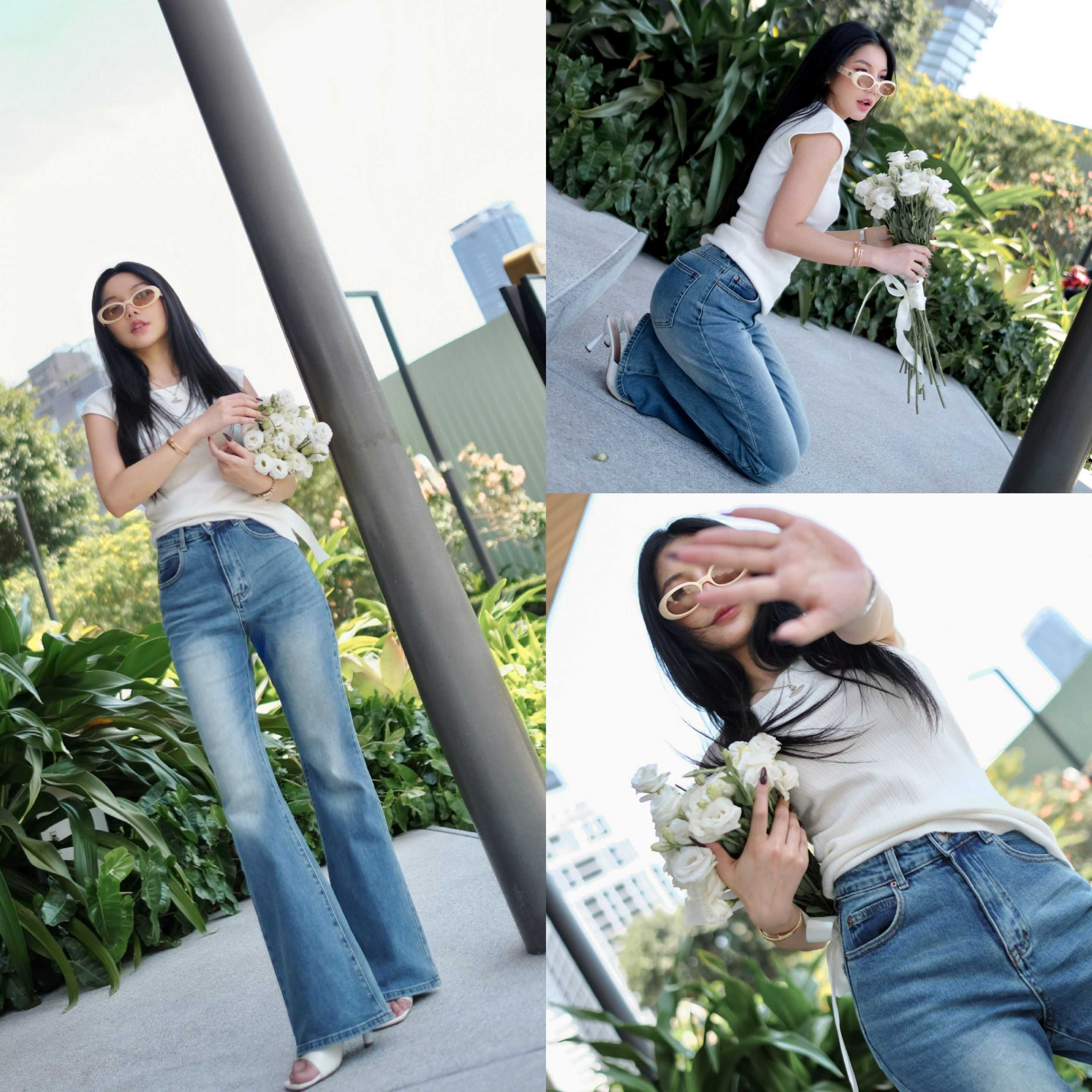 TLP0539 Lisianthus High Waist Flared Jeans