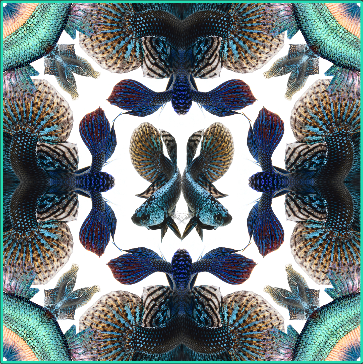 Duo Wild Blue Betta  Scarf - White/Blue