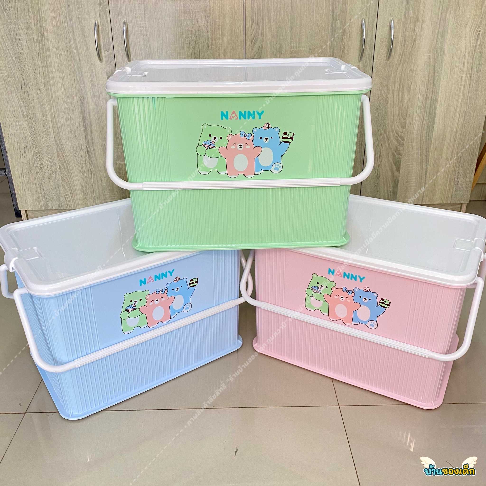 Nanny กล่องใส่อุปกรณ์เตรียมคลอด มีหูหิ้ว Size L ลาย Munin (มุนิน) รุ่น N3040FM