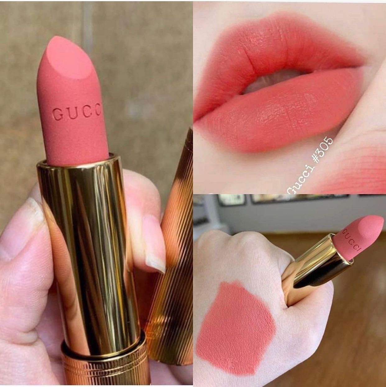 💕 สี 305 Ruby Fierlight / Gucci Matte Lipstick