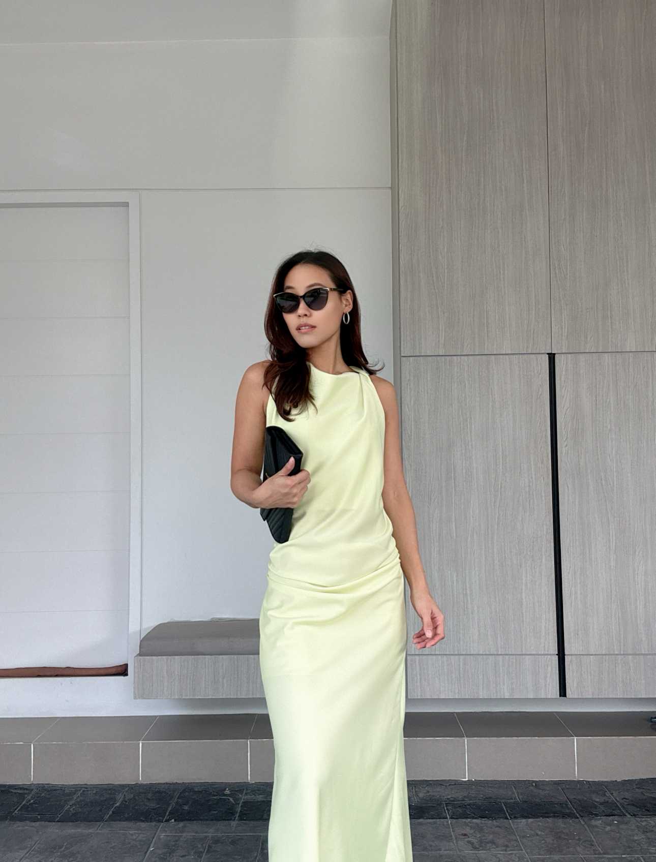 Starfall Dress สีใหม่ Jade / Lime / Peach / Nude Pink เดรสซาติน เดรสออกงาน เดรสงานแต่ง