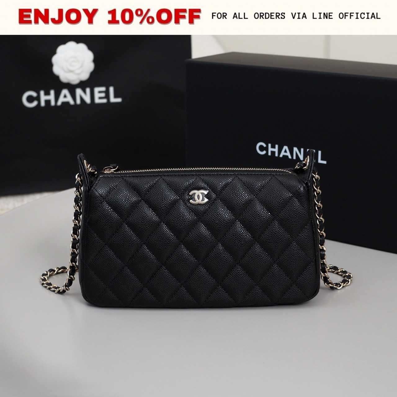 NEW! CHANEL Mini Chain สี Black Caviar GHW Microchip | Bag