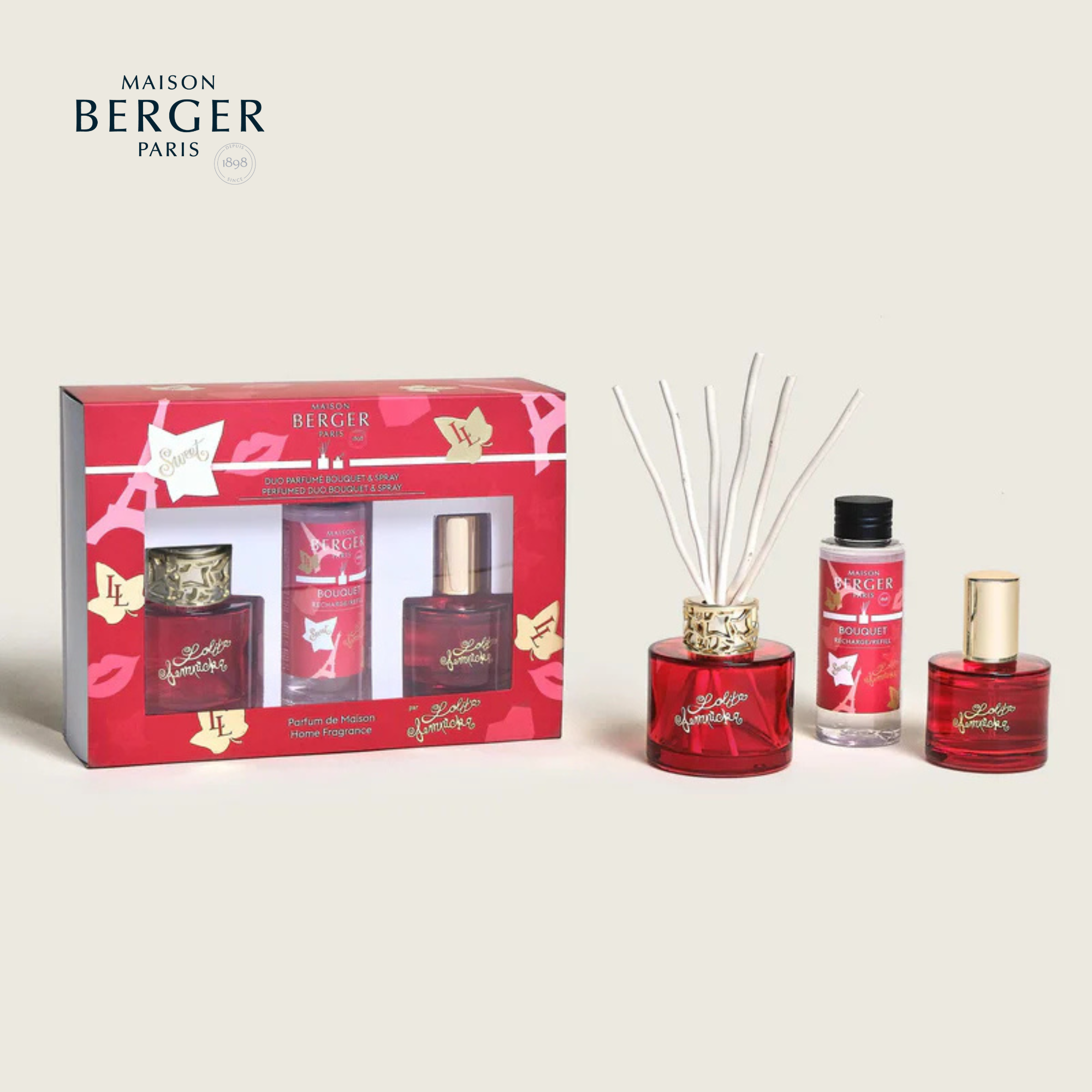 Mini Duo Bqt + Spray LL Sweet rouge