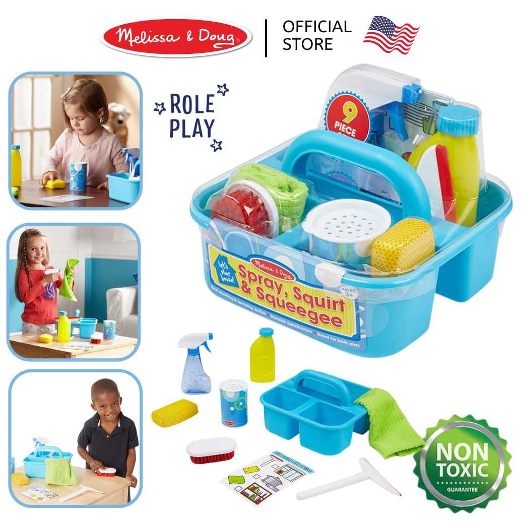 (ของแท้ USA) ของเล่นชุดทำความสะอาด แปรง ฟองน้ำ ครบ Melissa & Doug Spray Squeegee Cleaning 8602