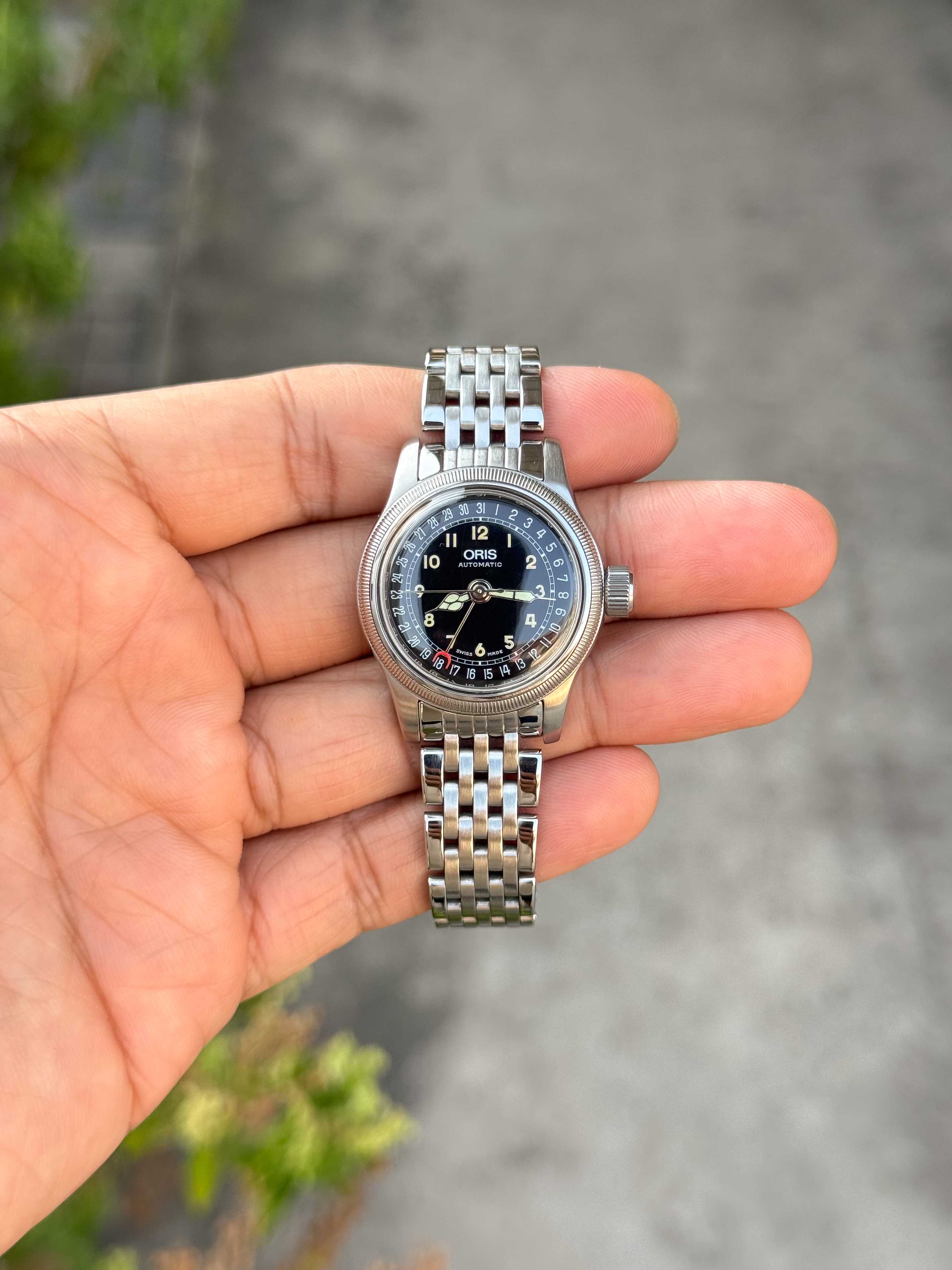 Oris Big Crown Pointer Date Automatic Lady Size Black Dial