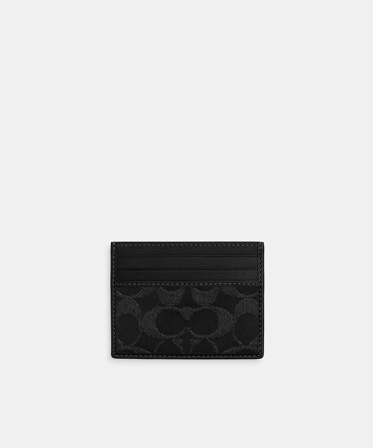 COACH SLIM ID CARD CASE IN SIGNATURE DENIM CAJ47 BLK