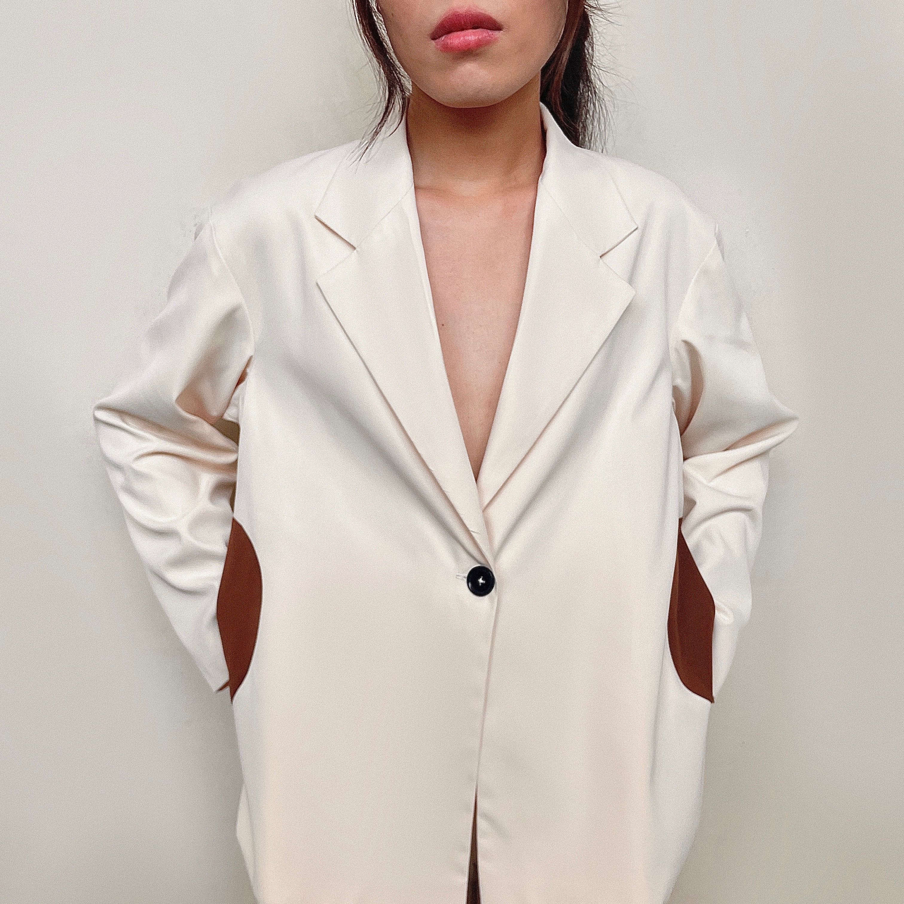 SIZONATION Relaxed Blazer Jacket : Vanilla