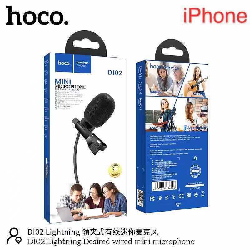 Hoco DI02  ไมค์ไลฟ์สด ไมค์มือถือ อัดเสียง ร้องเพลง สำหรับ ไอโฟน