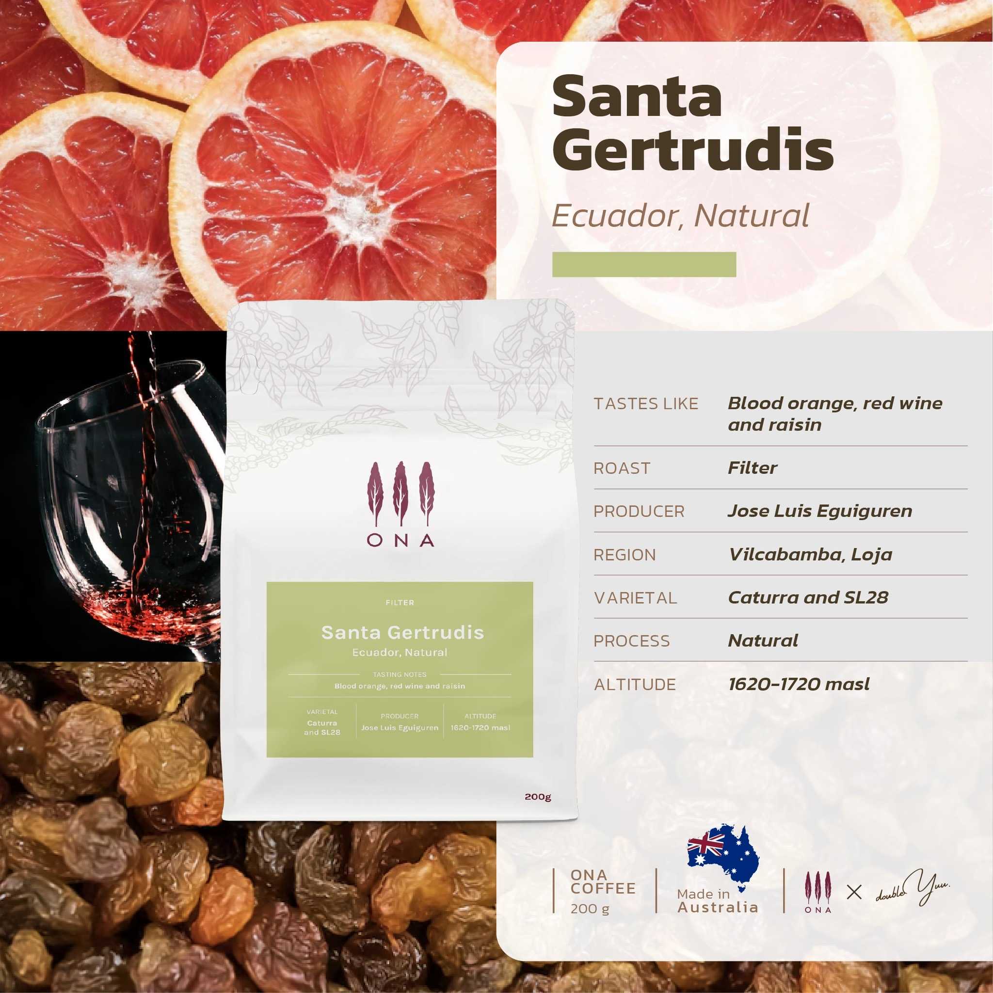 ONA Santa Gertrudis, Ecuador, Natural 200g