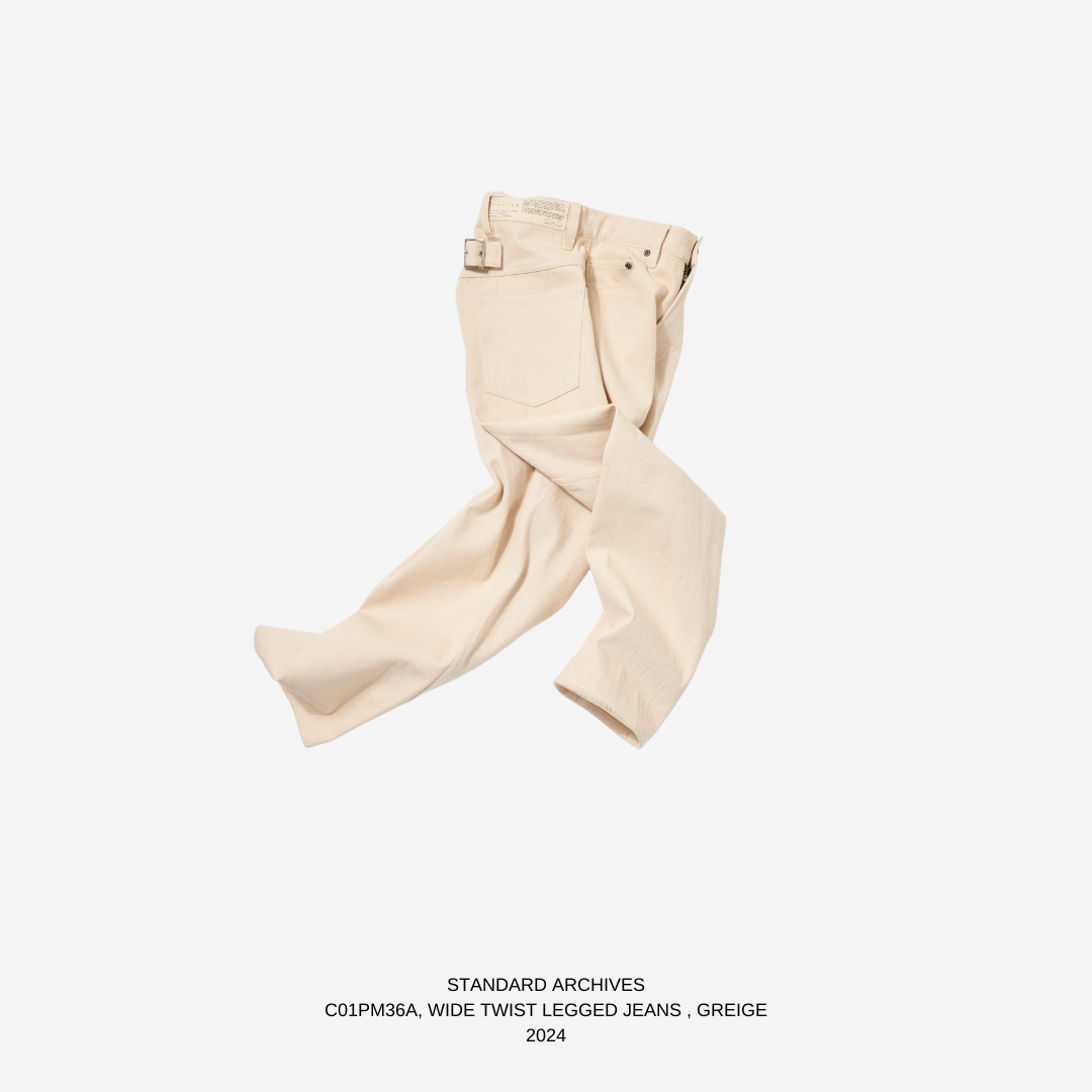 C01PM36A,WIDE TWIST LEGGED JEANS,GREIGE