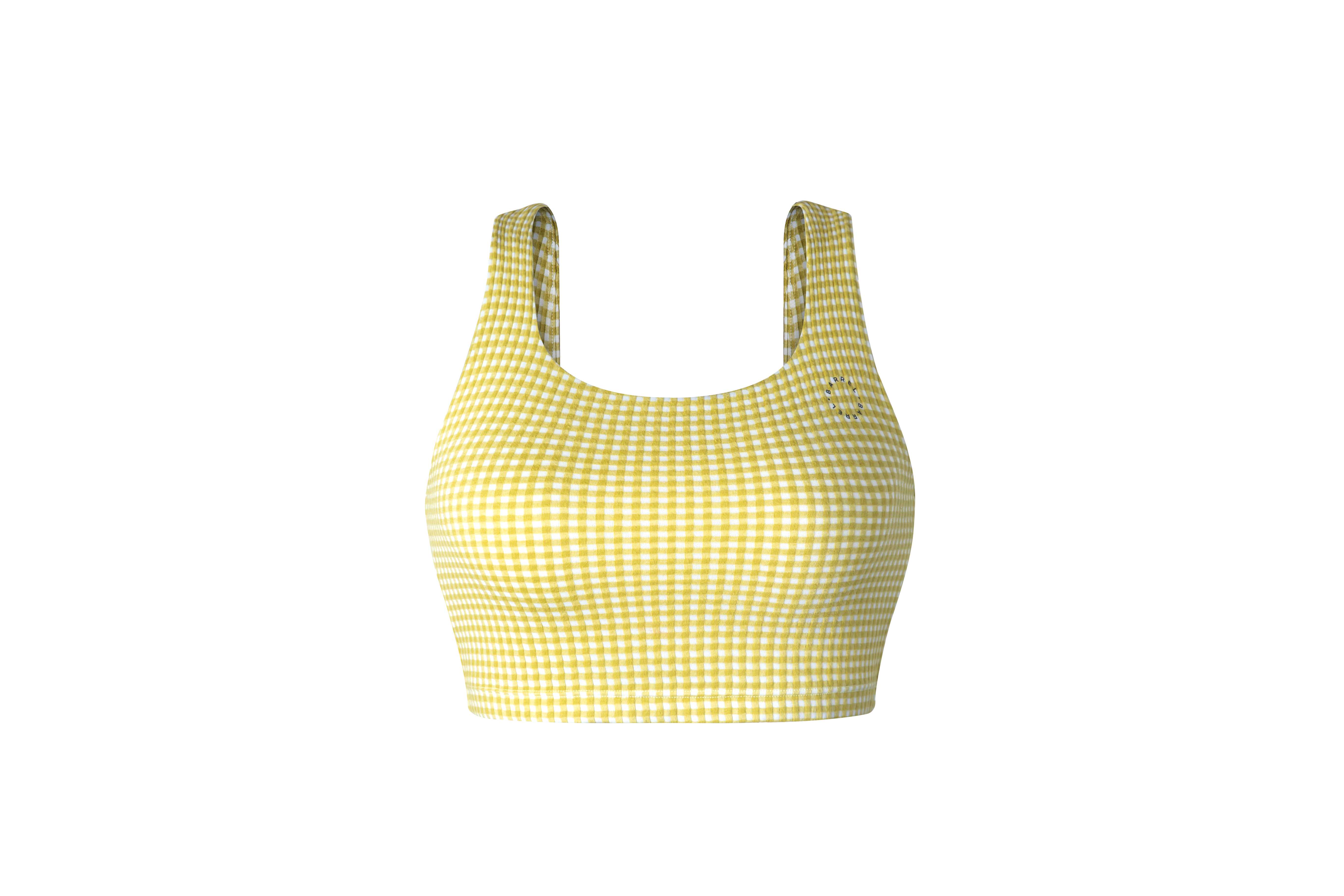BARREL FIT CHECK SQUARE CROP TOP YELLOW CHECK (FIT)
