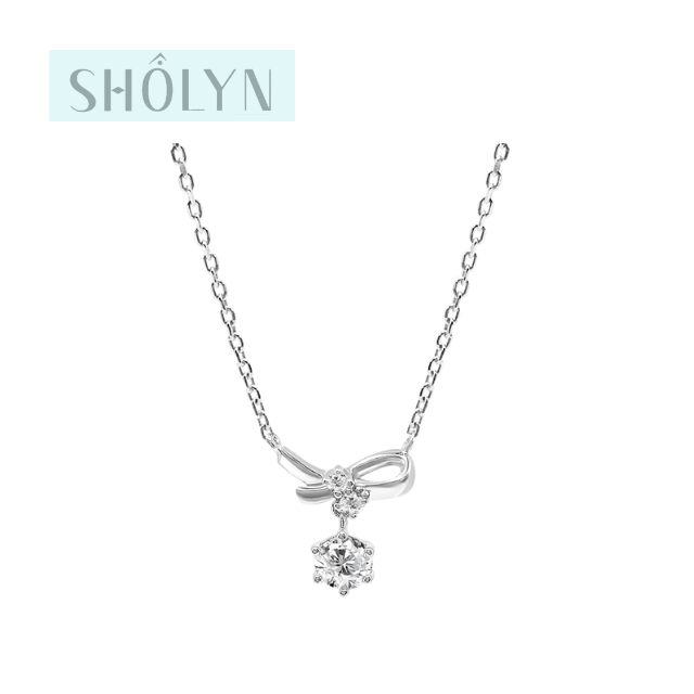 SHOLYN สร้อยคอเงินแท้ พร้อมจี้โบว์  SURI