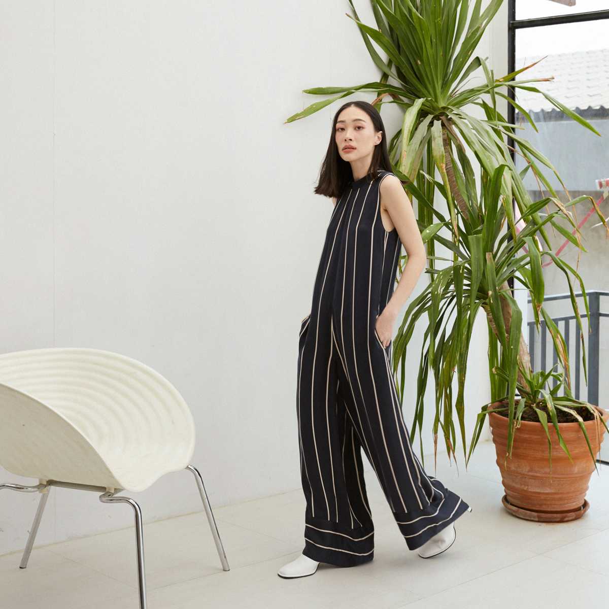 RAINY20 : PENCIL JUMPSUITS / STRIPE