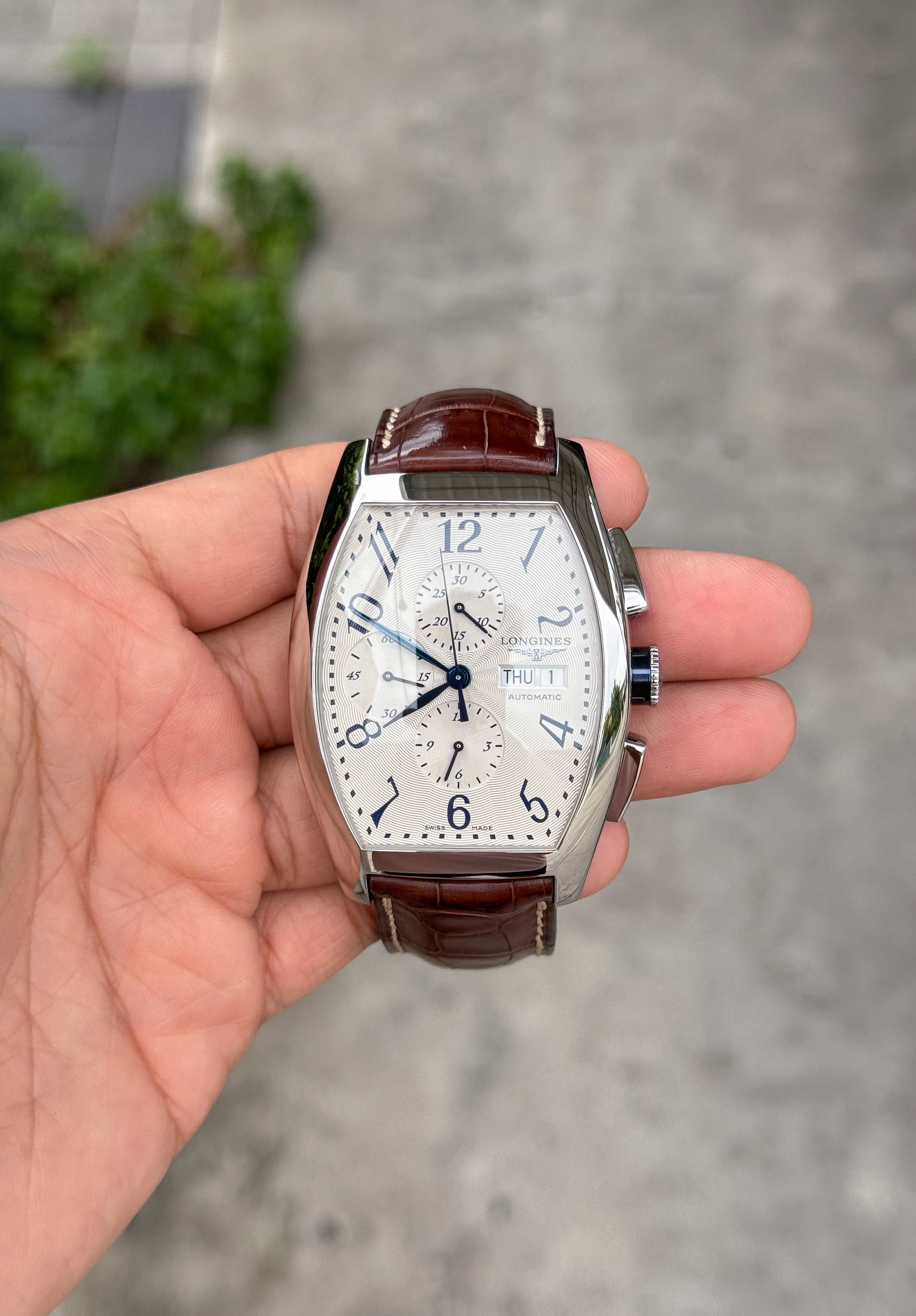 Longines Evidenza Automatic Chronograph XL หน้าขาว