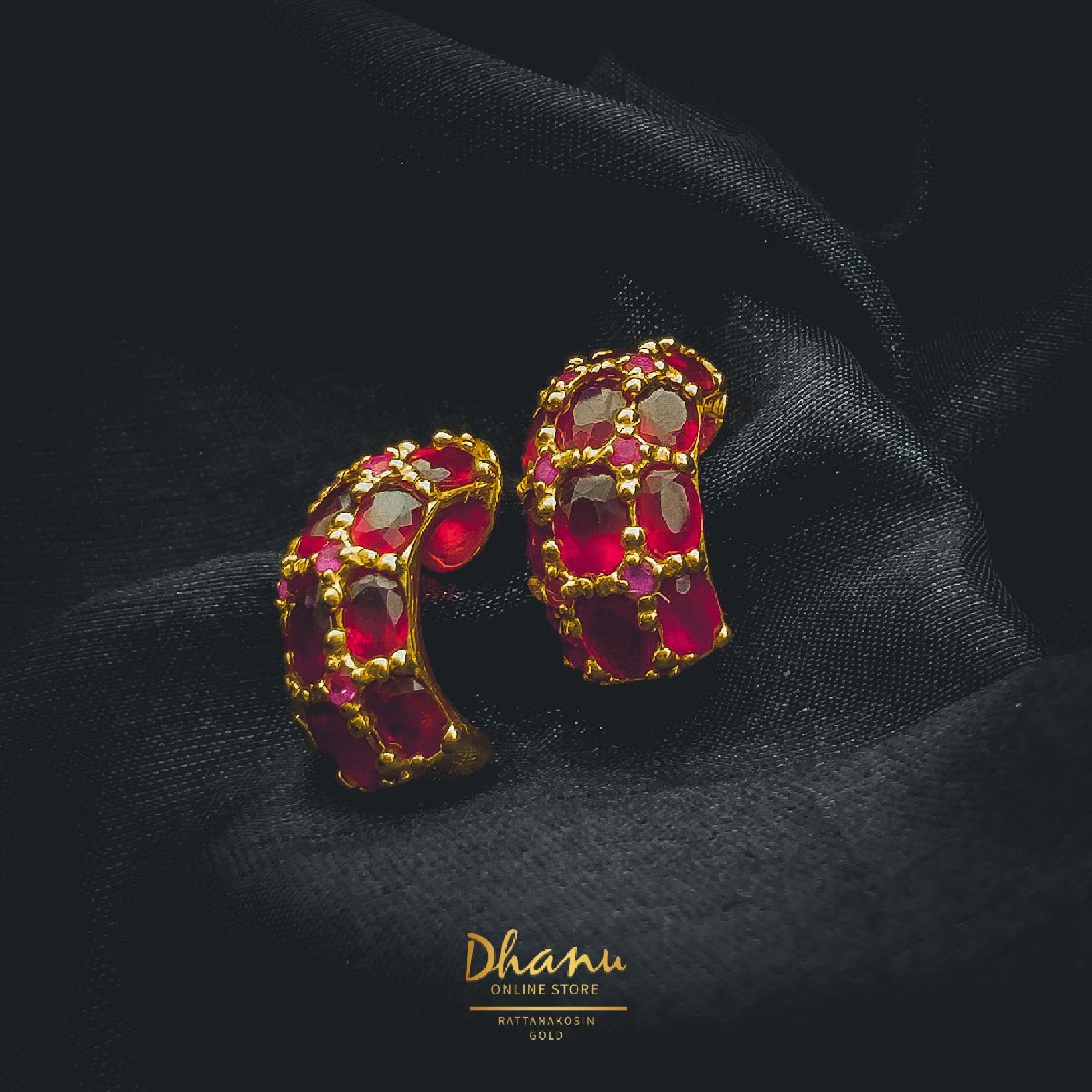 ต่างหูทับทิมแถวใหญ่ Ruby Earring