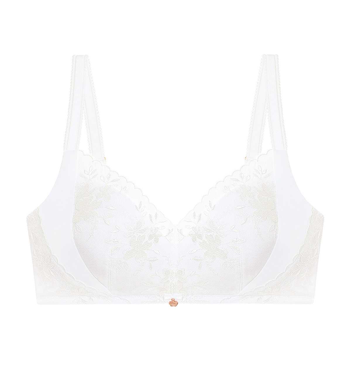 One Price Triumph 10218643 Florale Slimming Beauty P-R  1534 เสื้อชั้นในรูปแบบไม่มีโครง สีขาว