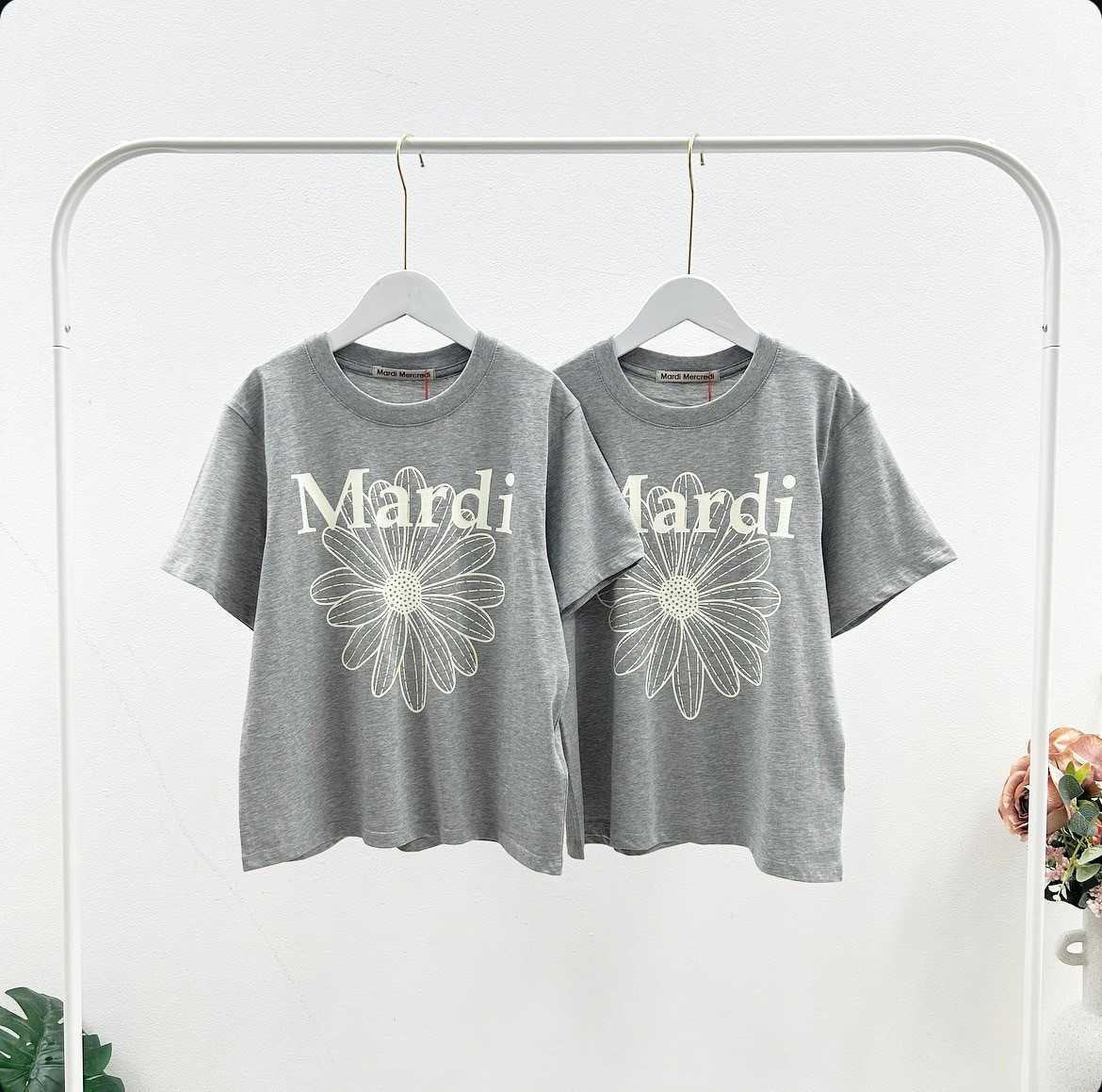 MARDI  Slim Flower T-Shirt (grey/cream)