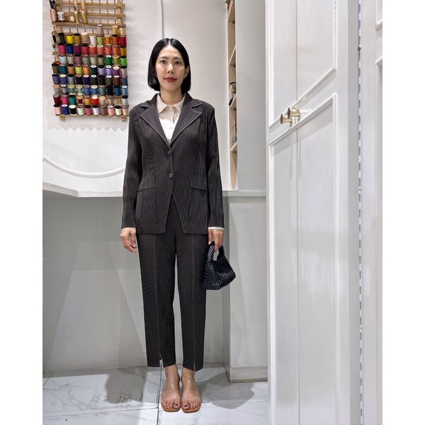 ยาว 37นิ้ว!! 2MUAY รุ่น GJO5131-9 / GJO8769-9 เซ็ตพลีท THICK MINIMAL LUXE PLEATED BLAZER SET 7 สี...