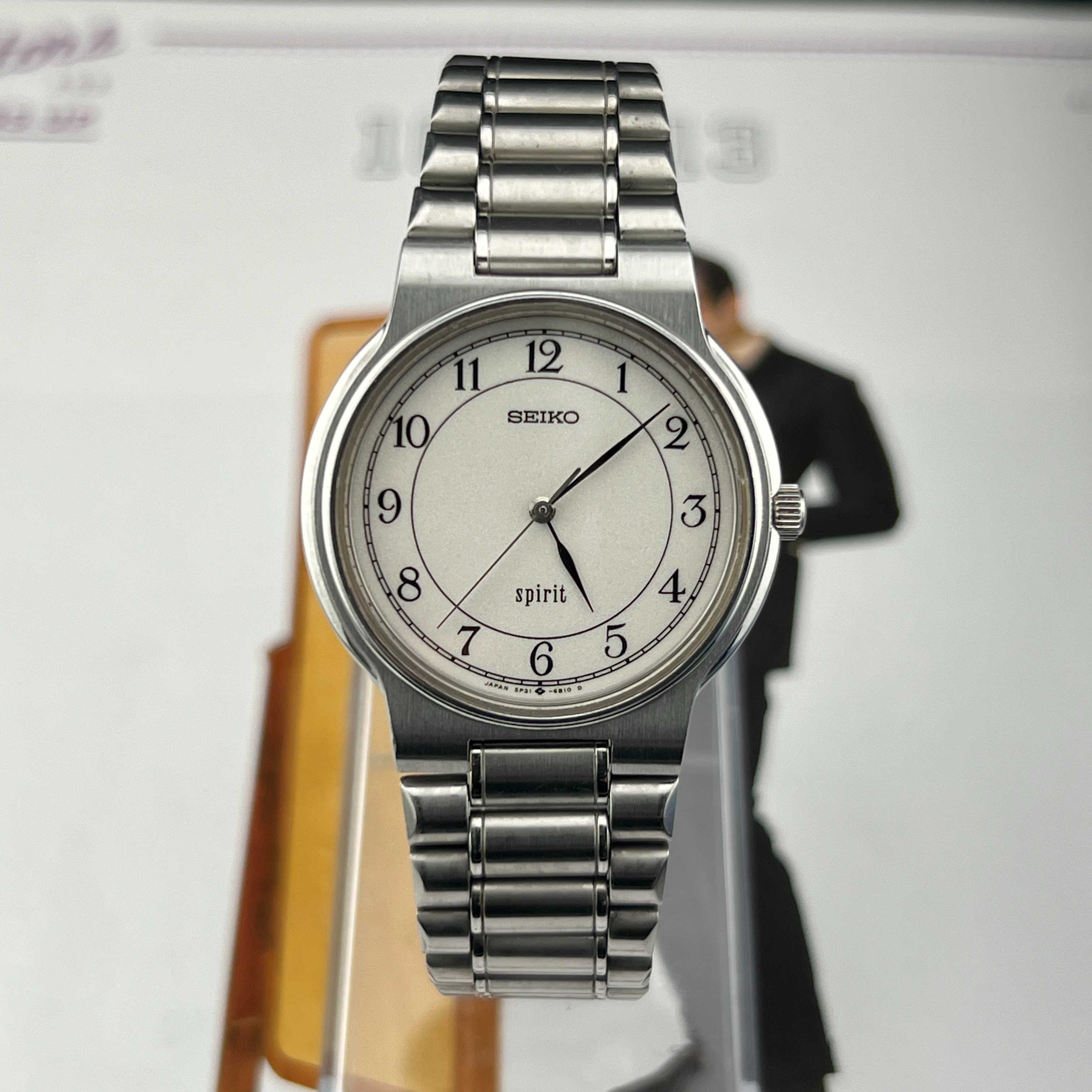 Vintage Seiko Spirit Arabic Quartz White Dial Ref.5P31-6A50 Japan 1997
