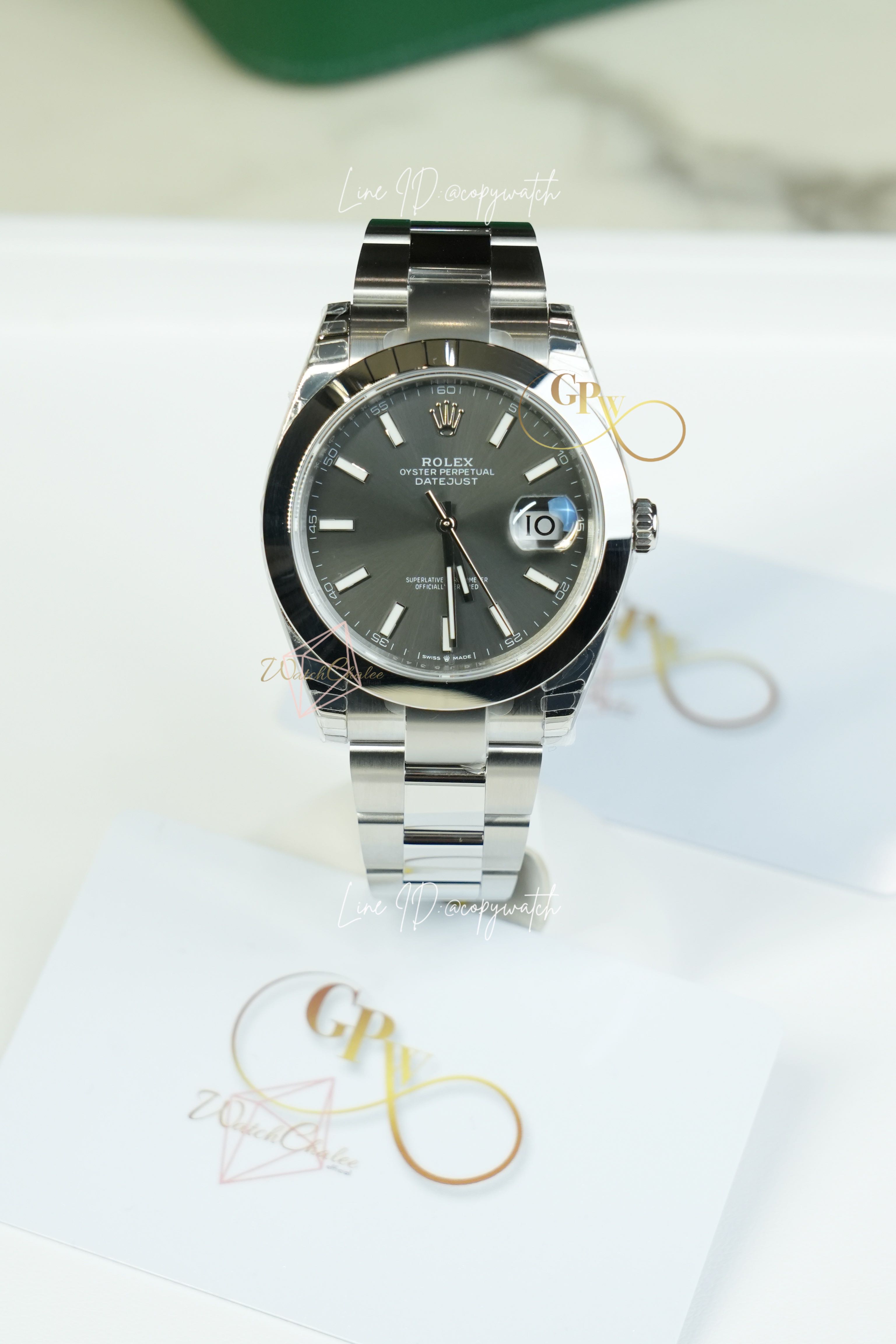 Rolex Datejust 41 mm. Grey Dial Automatic swiss movement