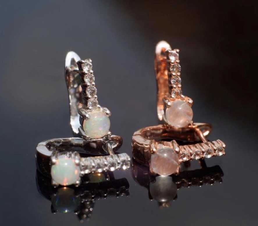 ต่างหูพลอย #minimearrings รหัส E010