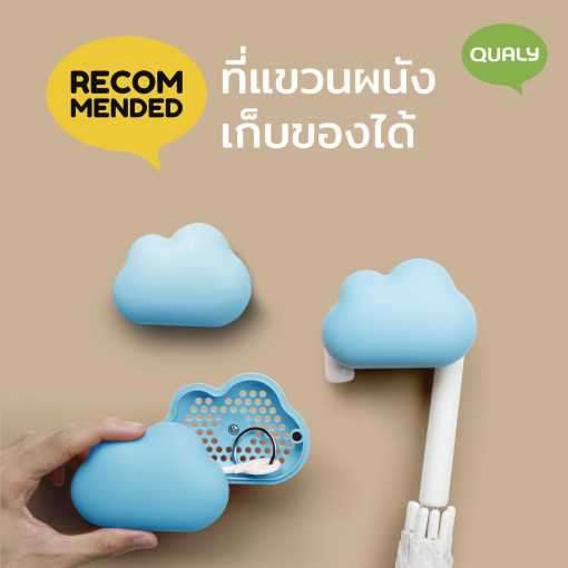 Cloud Hook ที่แขวนของติดผนัง ดีไซน์ ก้อนเมฆ Qualy (ควอลี่)