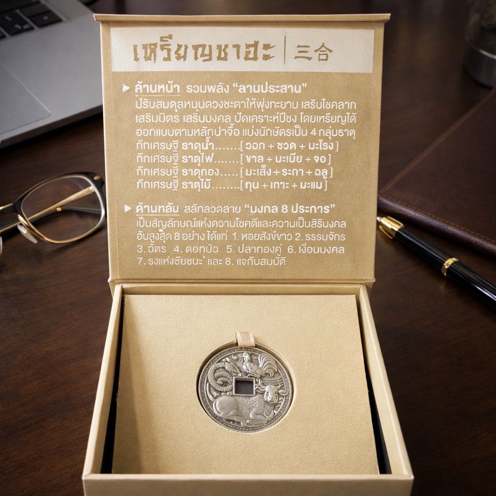 เหรียญซาฮะ : ปีฉลู+มะเส็ง+ระกา (เล็กสีเงิน)