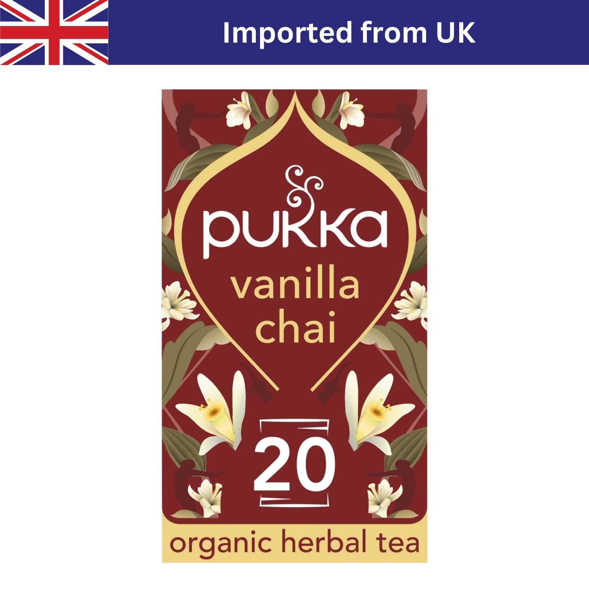 Pukka Vanilla Chai Organic Herbal Tea with Cinnamon & Cardamom (20 ซอง / 20g)