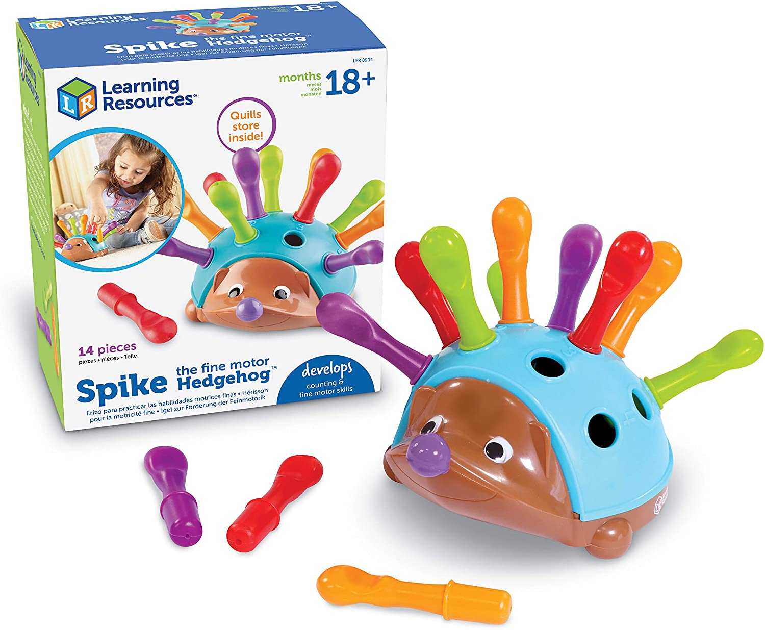 Learning Resources, Spike The Fine Motor Hedgehog เม่นน้อยเรียนรู้สีสัน การนับ ของเล่นเด็ก 18 เดือน+