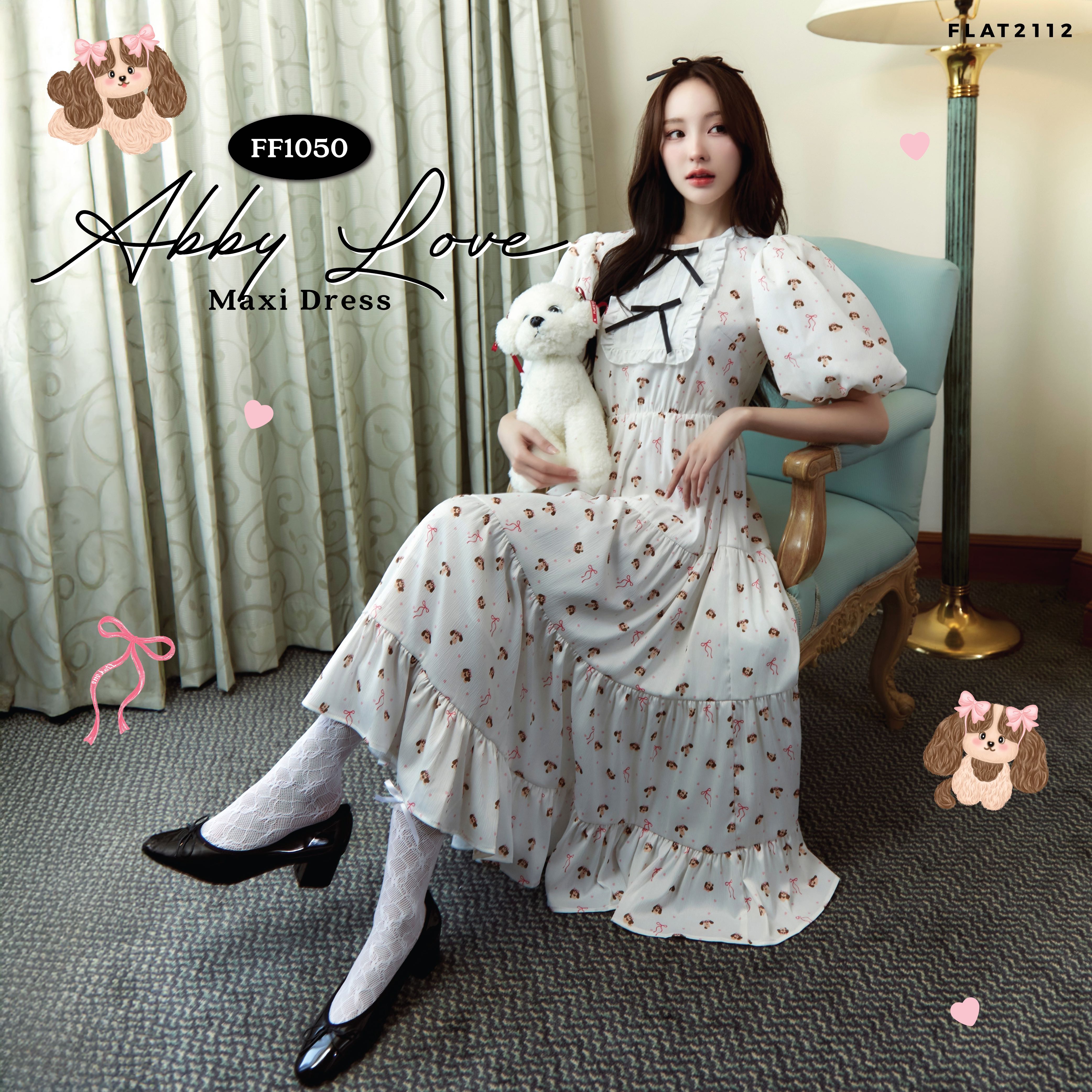 FLAT2112 FF1050 : ABBY LOVE MAXI DRESS เดรส เดรสยาว