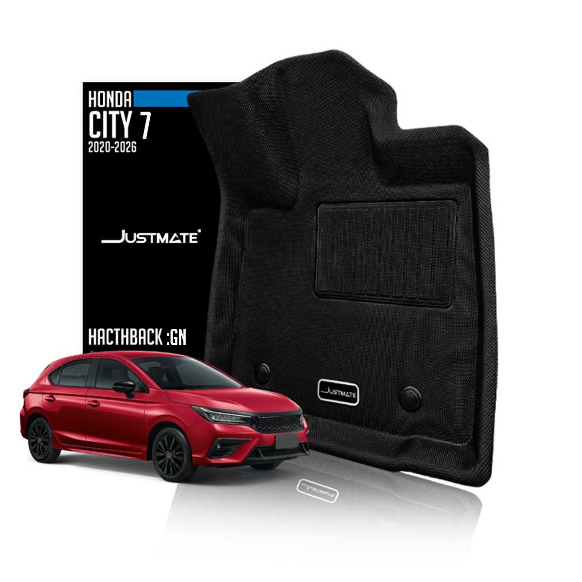 [JUSTMATE] HONDA พรมปูพื้นรถยนต์ CITY 7 :GN HATBACK 2020 - 2026  5 ประตู ใช้ได้กับ น้ำมัน และ e:HEV