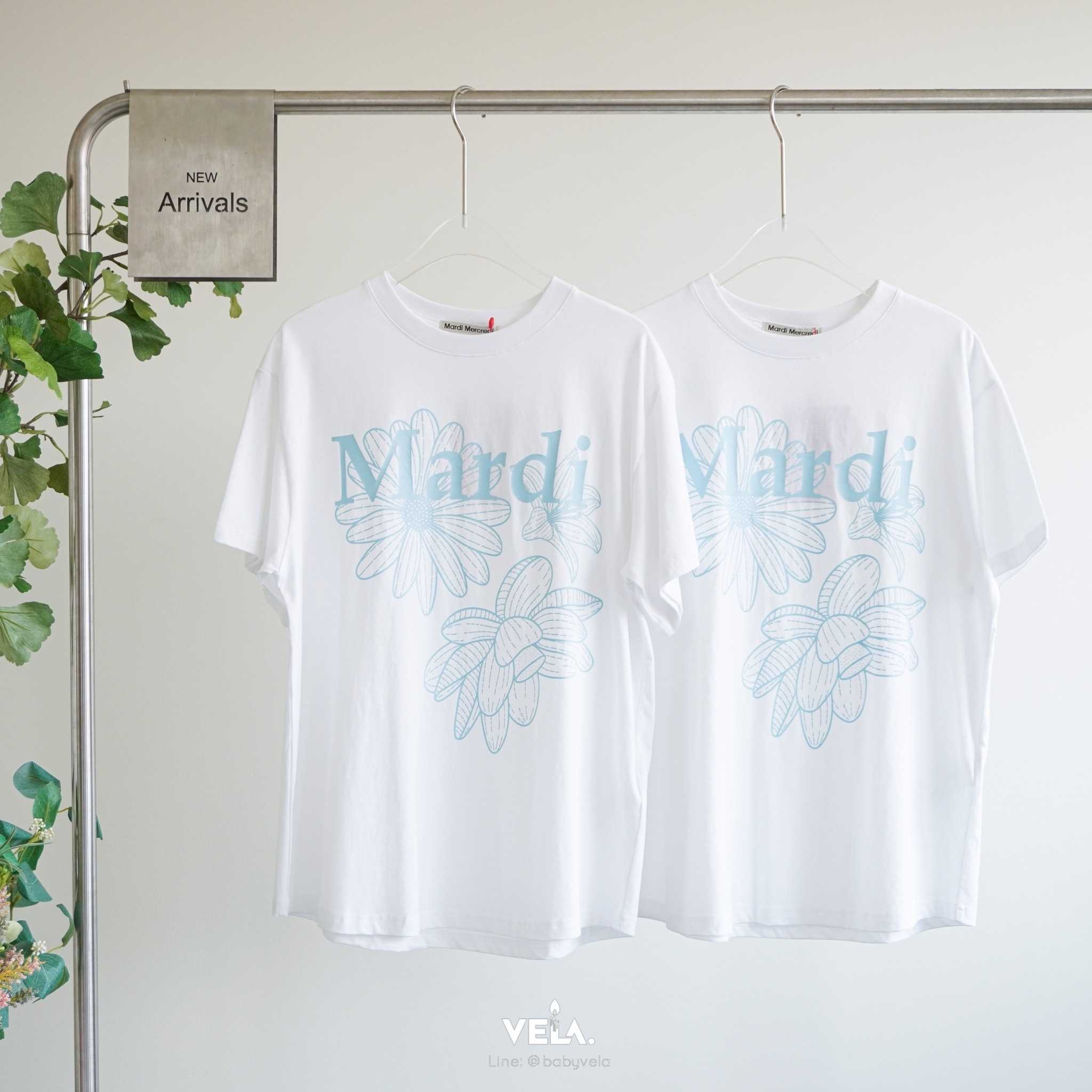 Mardi T-Shirt Triple Flower (White Sky)
