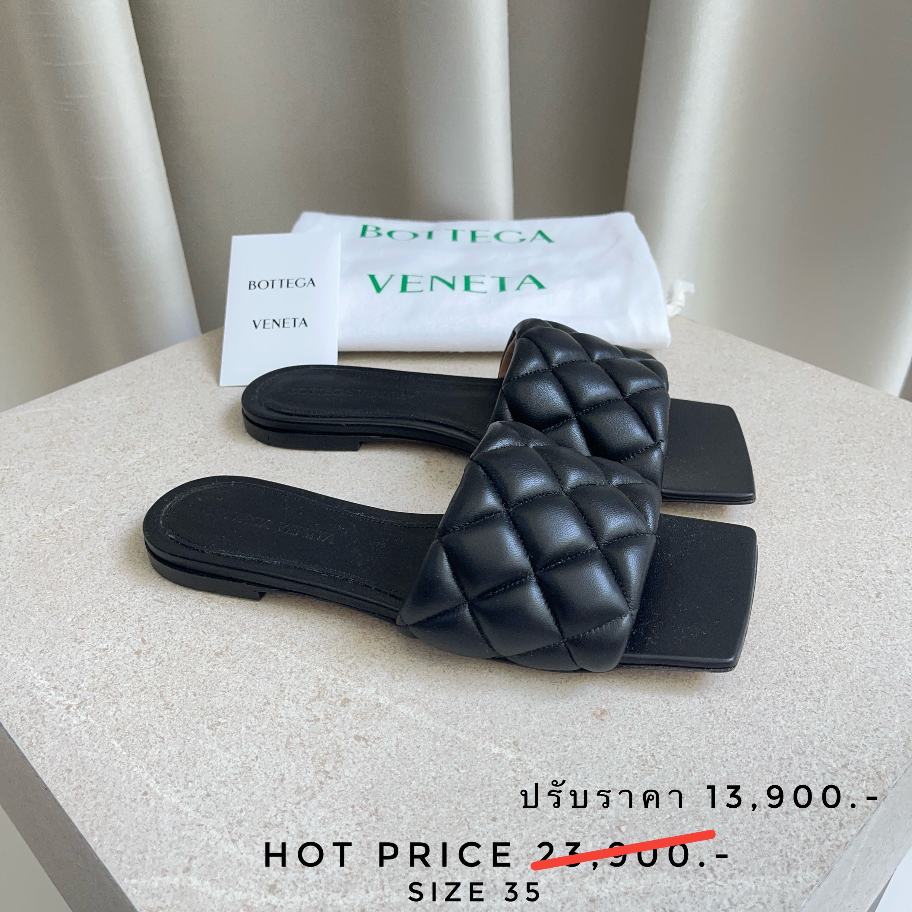 Bottega Veneta padded open-toe sandals - Black