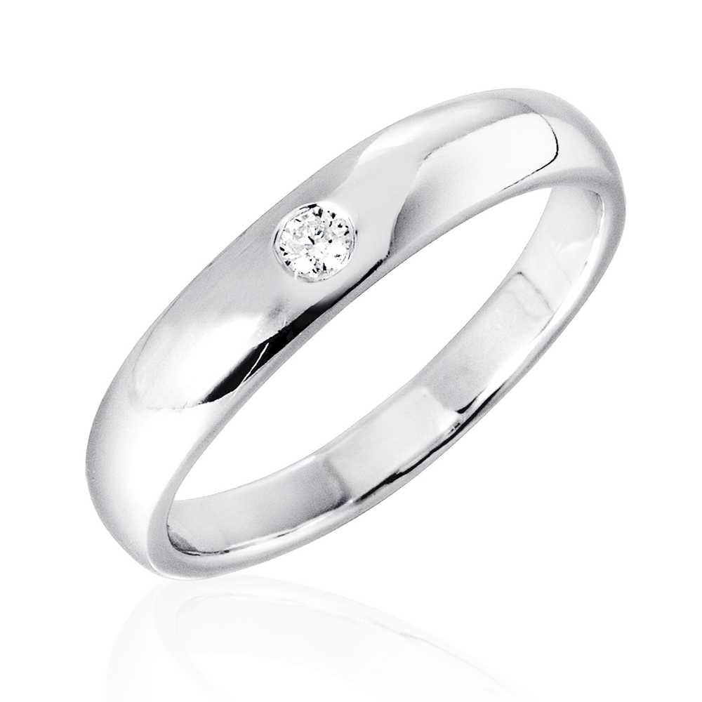 SNOWY แหวนเงินแท้ 925 sterling silver ประดับเพชรสวิส CZ รุ่น RS2244-RR เคลือบทองคำขาว
