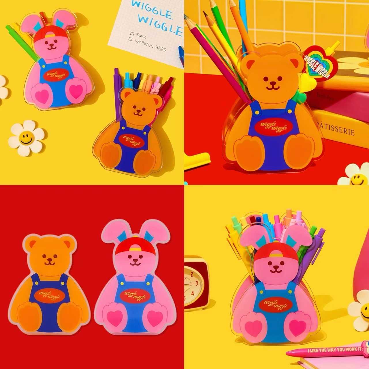 🌈 Wiggle Wiggle ของแท้ 💯 กล่องอะคริลิค Acrylic Pencil Holder กล่องปากกา กล่องดินสอ กล่องน่ารัก