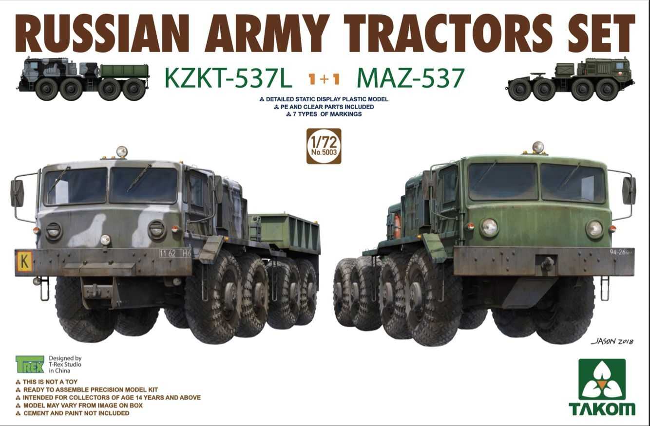 1/72 Russian Army Tractors KZKT-537L & MAZ-537 1+1