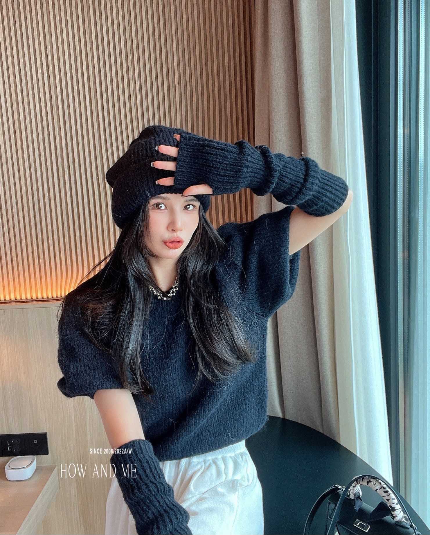 ( SALE ) SET KNIT WOOL 3 PCS FOR WINTER 