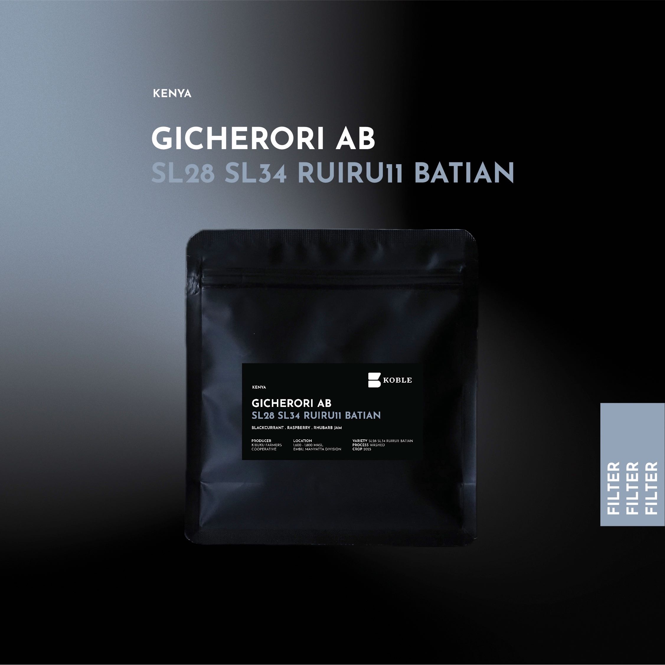Gicherori AB, Kenya, SL28 SL34 Ruiru11 Batian, Washed