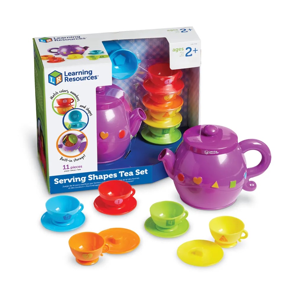 [อายุ 3+] ชุดน้ำชาหรรษารูปทรงแสนสวย (SERVING SHAPES TEA SET) [Learning Resources]