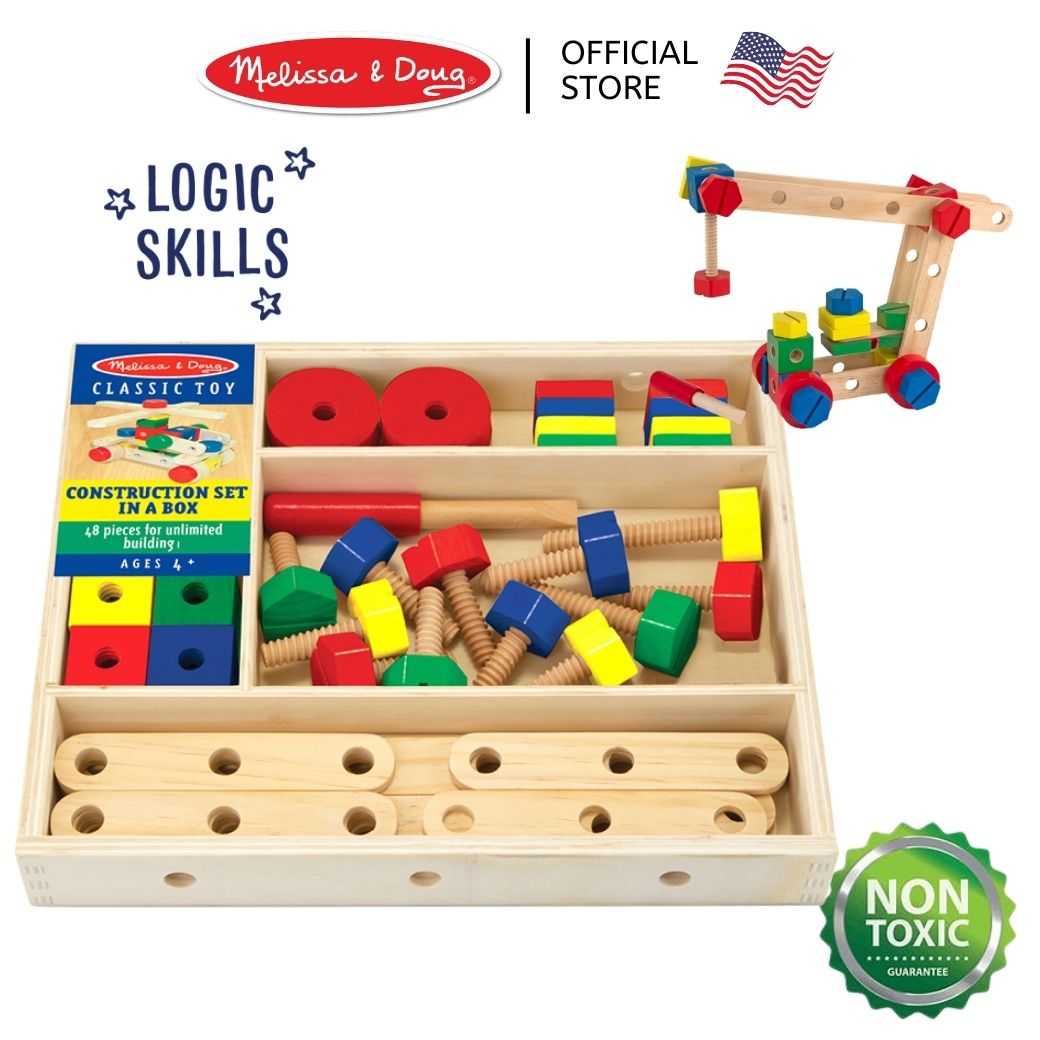 (ของแท้ USA) ของเล่น STEM ชุดเครื่องมือช่าง ของเล่น ขันน๊อต Construction Set Melissa & Doug 5151