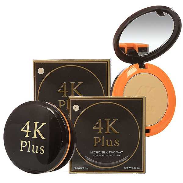 แป้งผสมรองพื้น 4k Plus micro silk two way long lasting powder 15g.